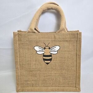 Jute Bumblebee Small Tote Bag, 8.5"x7.75"x4.75"
